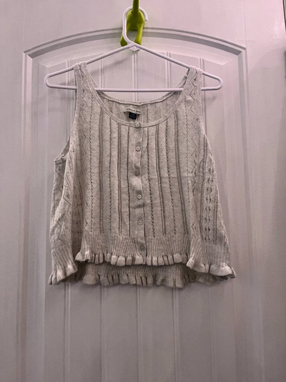 American eagle Crochet Button-up Tank